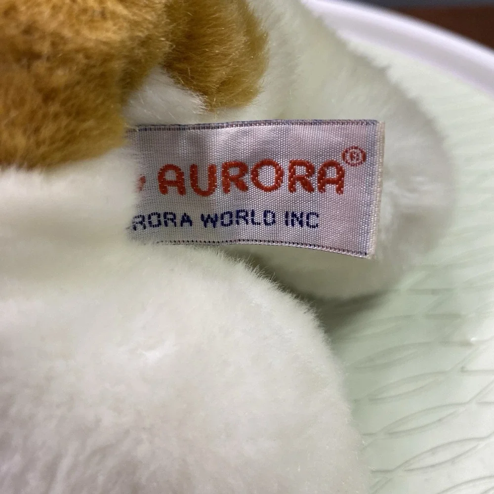 Vintage Aurora St. Bernard Plush Brown/Black/White Dog Stuffed Animal 12